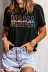Black MAMA Crew Neck Graphic Tee